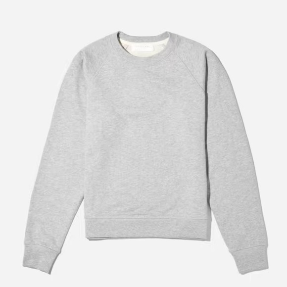 Everlane The Slim Classic French Terry Crew Grey Size XXS NWT - Picture 1 of 6